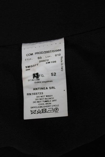 Armani Collezioni Women Basic Jacket Black Textured Animal Print Button Size 16