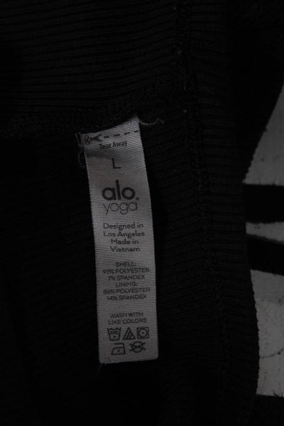 Alo Womens Cropped Black V-Neck Yoga Tank Size L