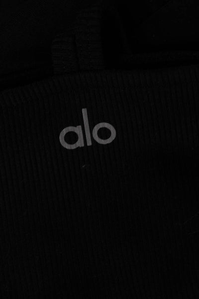 Alo Womens Cropped Black V-Neck Yoga Tank Size L