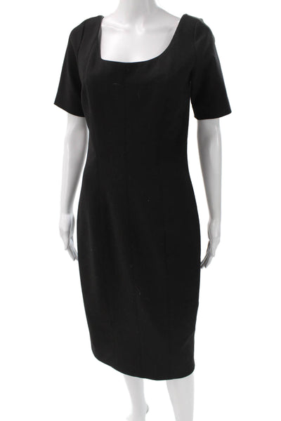 Elizabeth and James Women Midi Dress Black Short Sleeve Scoop Neck Size 10