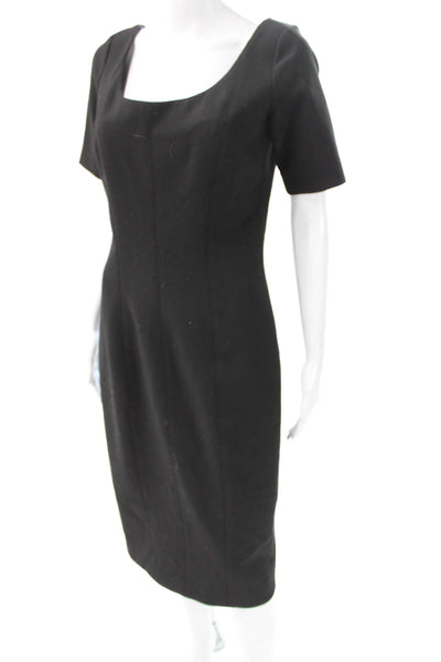 Elizabeth and James Women Midi Dress Black Short Sleeve Scoop Neck Size 10