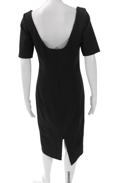 Elizabeth and James Women Midi Dress Black Short Sleeve Scoop Neck Size 10
