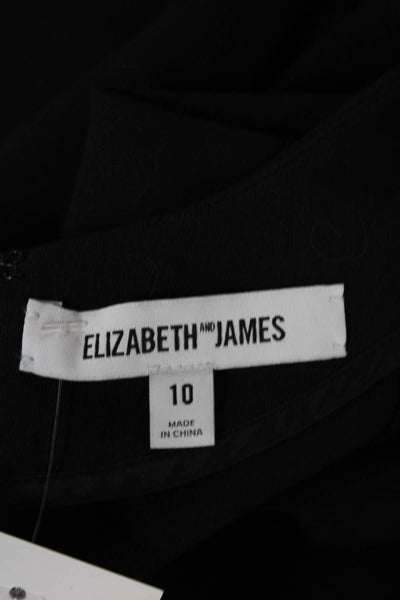Elizabeth and James Women Midi Dress Black Short Sleeve Scoop Neck Size 10