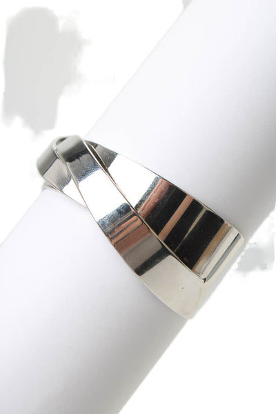 Jenny Bird Womens Silver Tone Crossover Cuff Bracelet