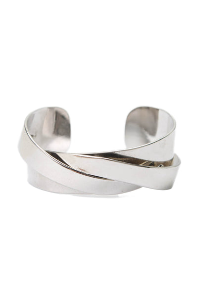 Jenny Bird Womens Silver Tone Crossover Cuff Bracelet