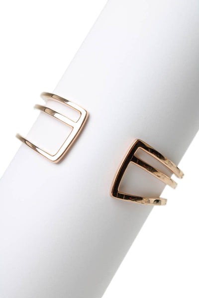 APM Monaco Womens Rose Gold Tone Cubic Zirconia Three Row Cuff