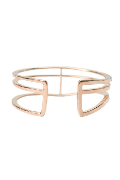 APM Monaco Womens Rose Gold Tone Cubic Zirconia Three Row Cuff