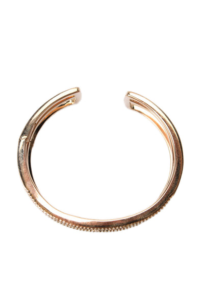 APM Monaco Womens Rose Gold Tone Cubic Zirconia Three Row Cuff