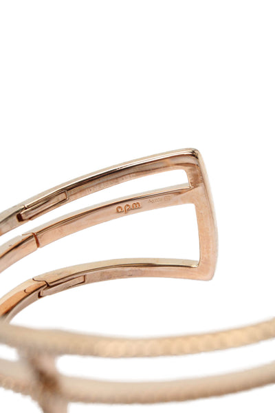 APM Monaco Womens Rose Gold Tone Cubic Zirconia Three Row Cuff