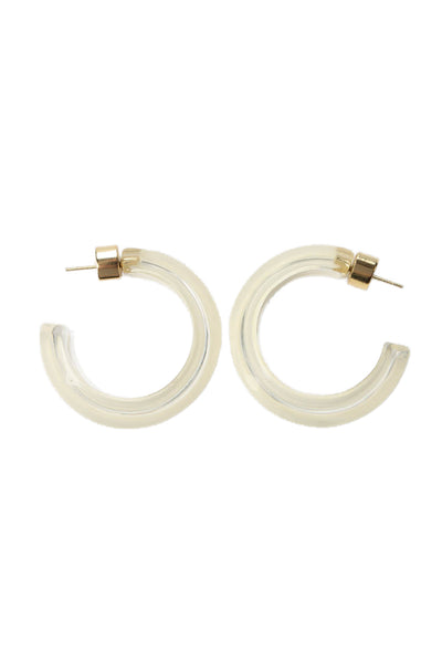 Alison Lou Womens Gold Plated Clear Lucite Small Jelly Hoops