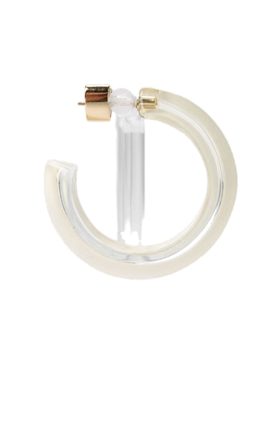Alison Lou Womens Gold Plated Clear Lucite Small Jelly Hoops