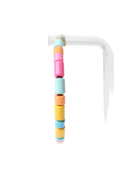 Roxanne Assoulin Womens Gold Tone Multicolor Enamel Pastel Beaded Hoops