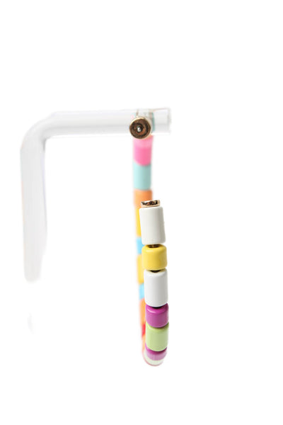 Roxanne Assoulin Womens Gold Tone Multicolor Enamel Pastel Beaded Hoops