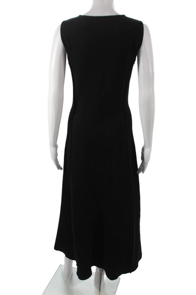 Zara Women Black Midi Dress Sleeveless Round Neck Size S