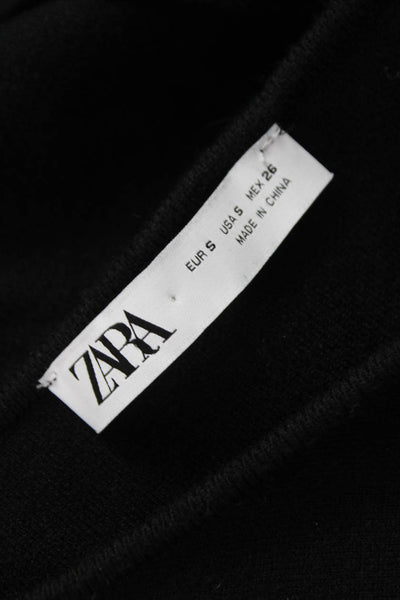 Zara Women Black Midi Dress Sleeveless Round Neck Size S