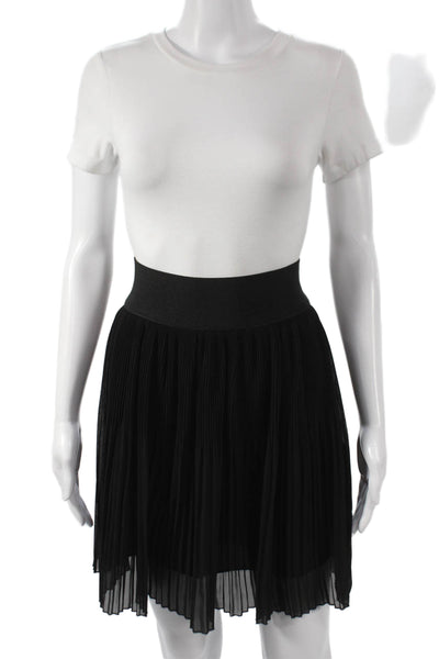 Zara Basic Women Black Pleated Mini Skirt Polyester Size M