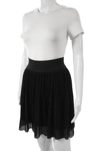 Zara Basic Women Black Pleated Mini Skirt Polyester Size M