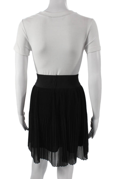 Zara Basic Women Black Pleated Mini Skirt Polyester Size M
