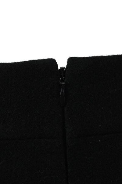 J Crew Womens Black Straight Pencil Skirt Wool Blend Mini Zip Size 00