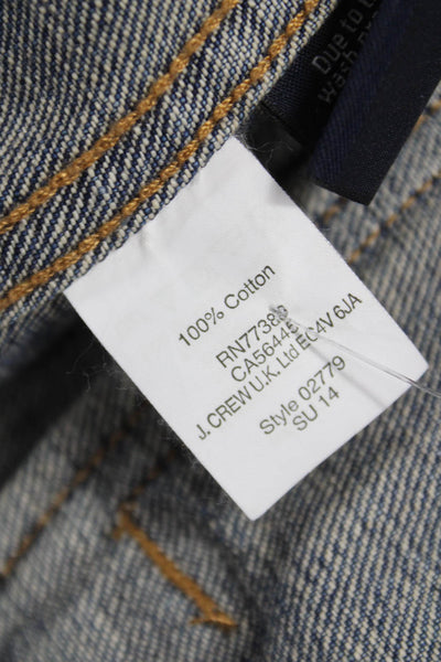 J Crew Unisex Denim Jacket Blue Cotton Button Long Sleeve Size S