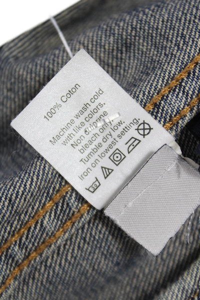 J Crew Unisex Denim Jacket Blue Cotton Button Long Sleeve Size S