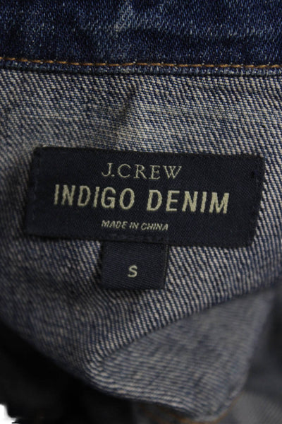 J Crew Unisex Denim Jacket Blue Cotton Button Long Sleeve Size S