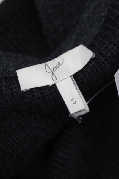 Joie Womens Full Zip Collared Wool Blend Biker Sweater Gray Size S