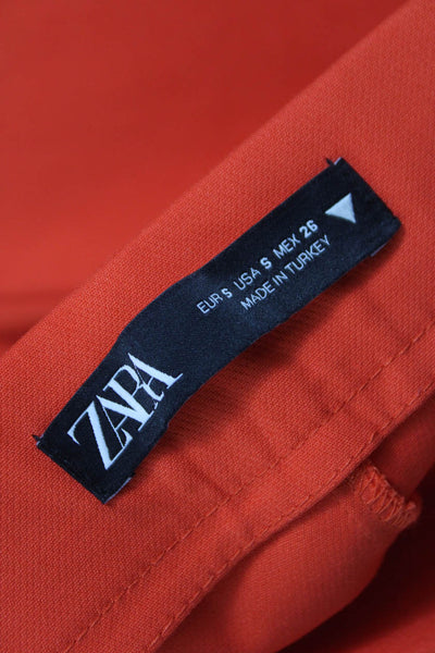 Zara Unisex Adults Dress Pants Orange Zip Size S