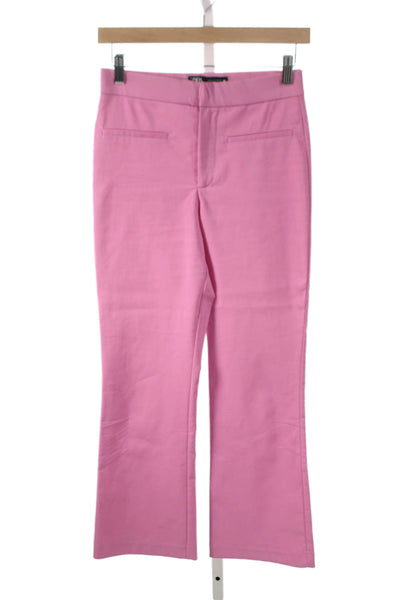 Zara Womens Pink Solid Polyester Blend Pants Size S