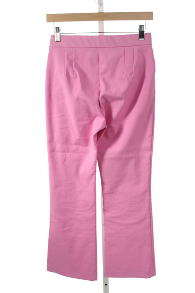 Zara Womens Pink Solid Polyester Blend Pants Size S