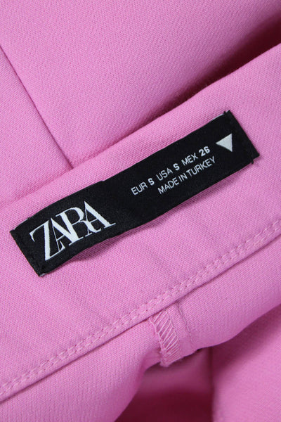 Zara Womens Pink Solid Polyester Blend Pants Size S