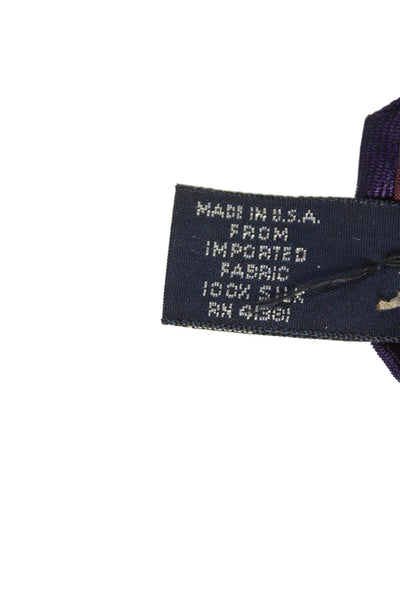 Polo Ralph Lauren Mens Silk Geometric Square Print Wide Necktie Purple Green