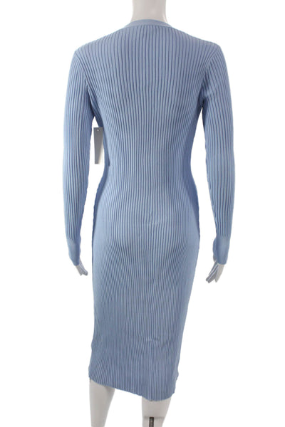 Shoshanna Womens Sweater Dress Blue V Neck Long Sleeve Full Length Size M