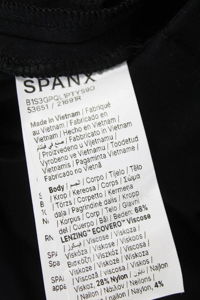 Spanx Women Dress Pants Black Viscose Pull On Petite Size S