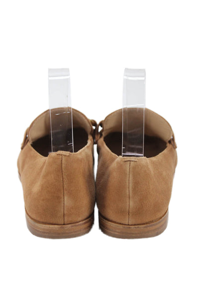 Boden Womens Slip On Round Toe Bit Detail Suede Loafers Brown Size 41