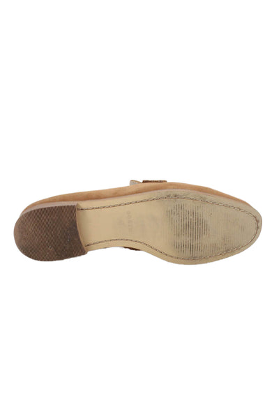 Boden Womens Slip On Round Toe Bit Detail Suede Loafers Brown Size 41