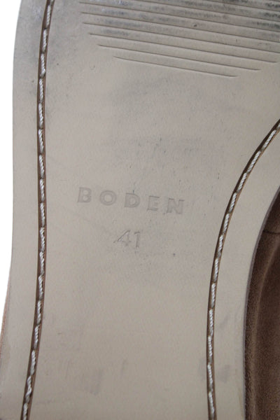 Boden Womens Slip On Round Toe Bit Detail Suede Loafers Brown Size 41