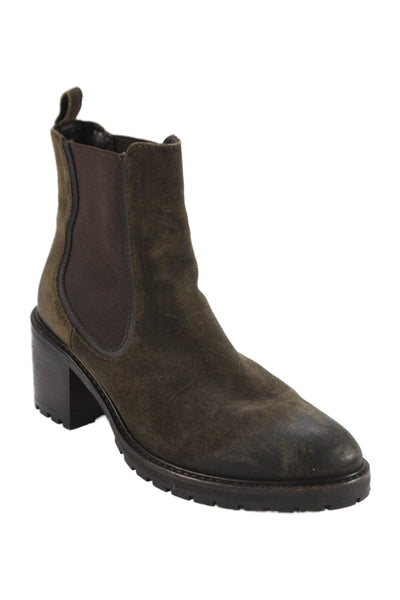 Thursday Boot Co Womens Suede Stretch Inset Ankle Booties Brown Size 9.5