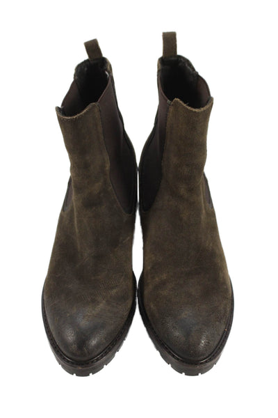 Thursday Boot Co Womens Suede Stretch Inset Ankle Booties Brown Size 9.5