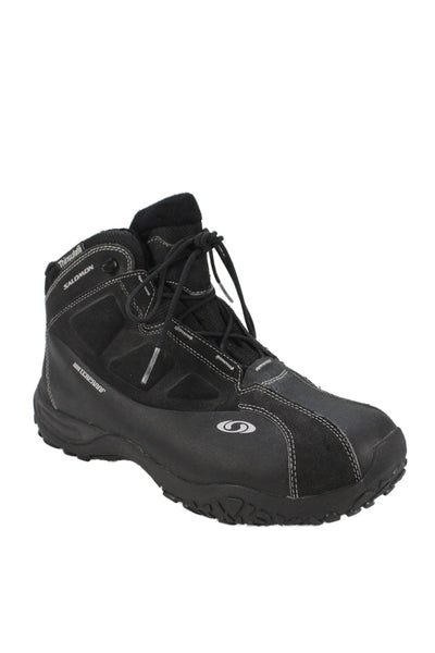 Salomon Mens Waterproof Lace Up Ankle Work Boots Black Size 11
