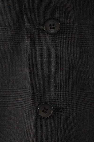 Stafford Mens Gray Wool Check 2 Piece Suit Size 42