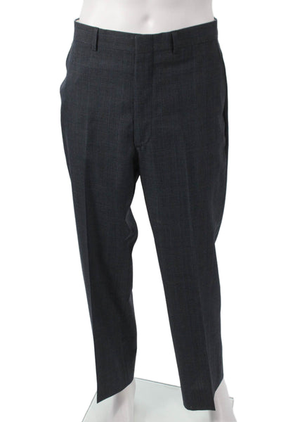 Stafford Mens Gray Wool Check 2 Piece Suit Size 42