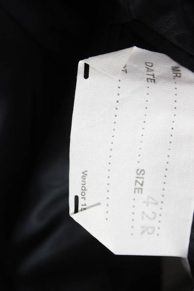 Stafford Mens Gray Wool Check 2 Piece Suit Size 42