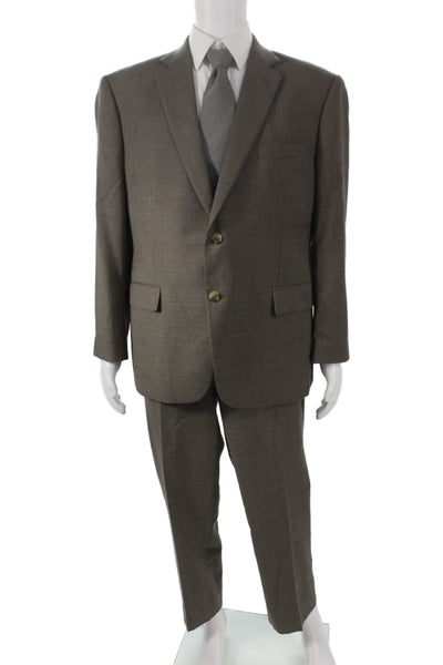 Pronto Uomo Mens Gray 2 Piece Wool Suit Business Size 46