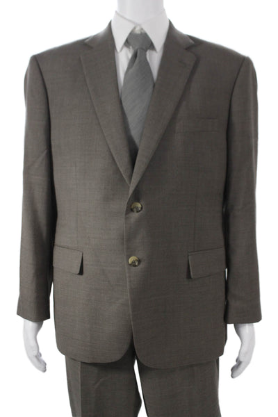 Pronto Uomo Mens Gray 2 Piece Wool Suit Business Size 46