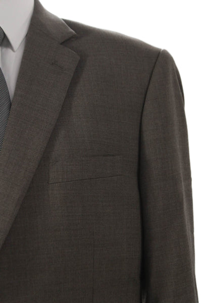 Pronto Uomo Mens Gray 2 Piece Wool Suit Business Size 46