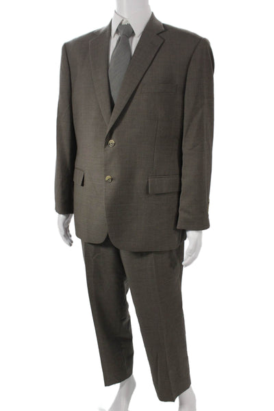 Pronto Uomo Mens Gray 2 Piece Wool Suit Business Size 46