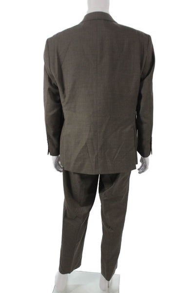 Pronto Uomo Mens Gray 2 Piece Wool Suit Business Size 46