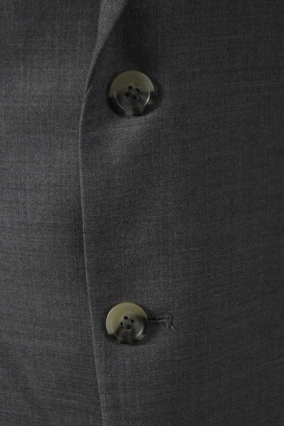 Pronto Uomo Mens Gray 2 Piece Wool Suit Business Size 46