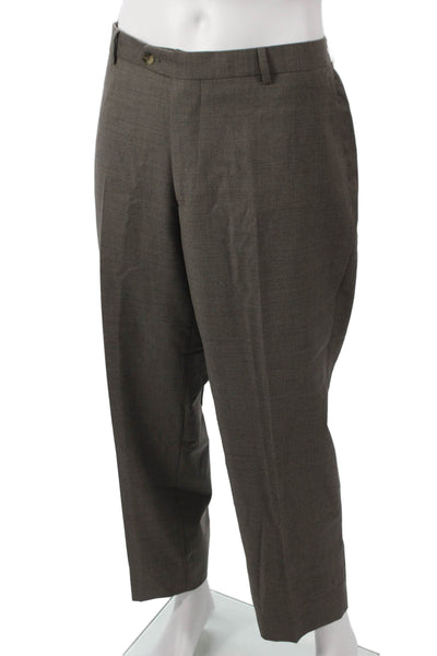 Pronto Uomo Mens Gray 2 Piece Wool Suit Business Size 46